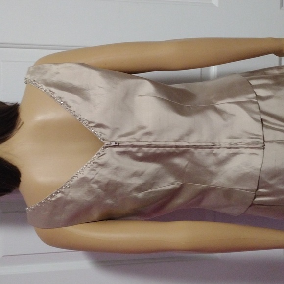 Silk Cocktail Dress 3 Piece Evening Gown Beaded Silk Blazer Vest Long Skirt Sz 6 - Picture 13 of 15